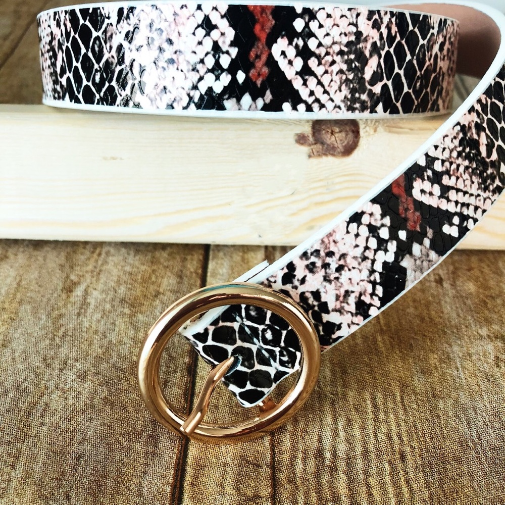 Faux Snake Print belt
